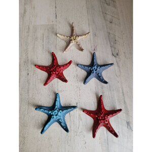 vintage Rubber starfish red white blue‎ usa ocean sea decor set